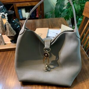 Dooney & Bourke Gray Leather Hobo Bag